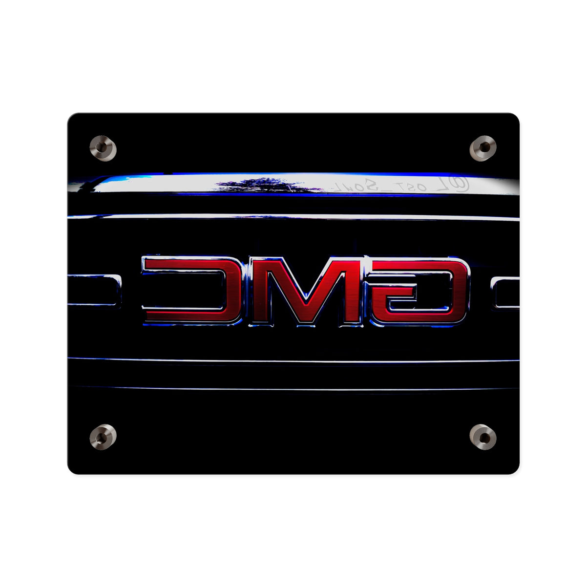 GMC Emblem Acrylic Wall Art Panel — Glossy Automotive Logo Decor