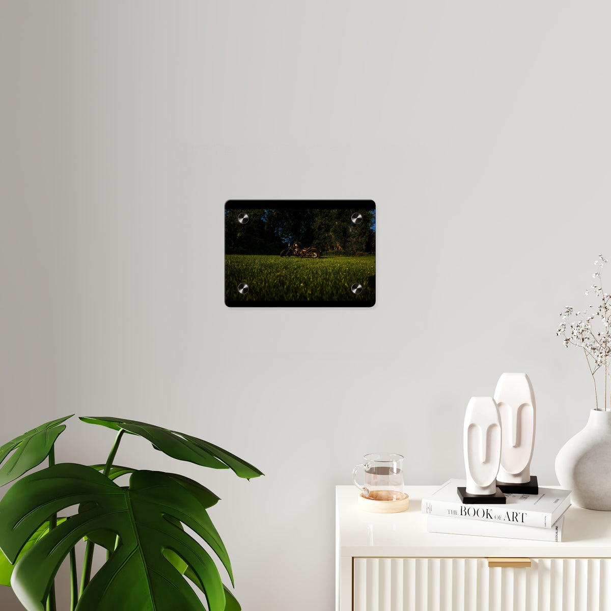 Motorcycle in Nature Acrylic Wall Art Panel