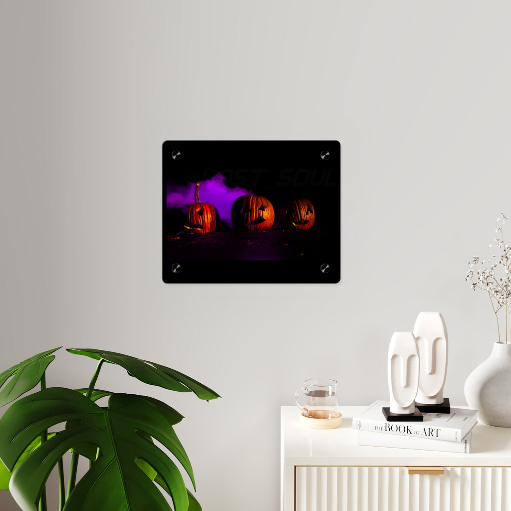 Halloween Jack-o'-Lantern Acrylic Wall Art Panel — Spooky Pumpkin Night Décor