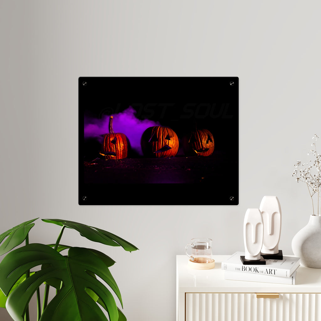Halloween Jack-o'-Lantern Acrylic Wall Art Panel — Spooky Pumpkin Night Décor