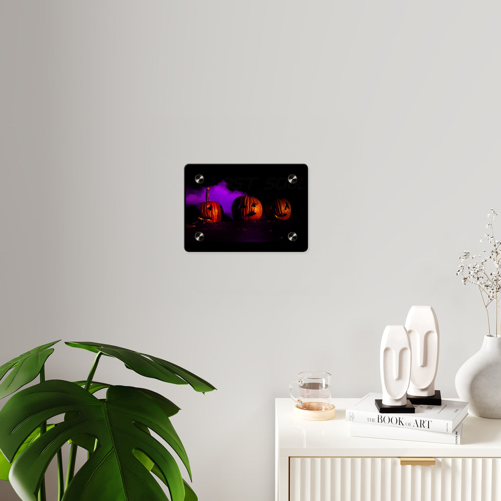 Halloween Jack-o'-Lantern Acrylic Wall Art Panel — Spooky Pumpkin Night Décor