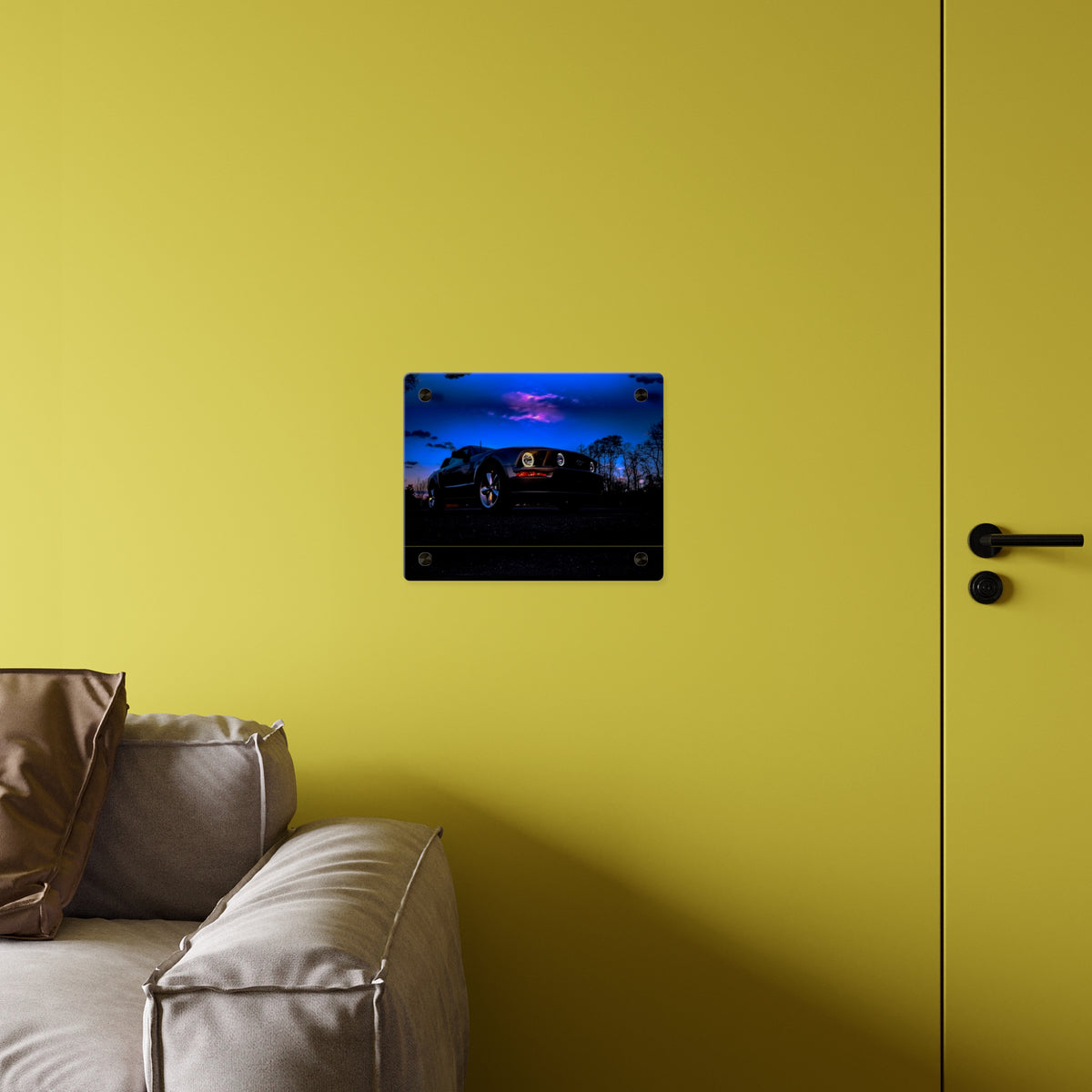 Mustang Night Acrylic Wall Art Panel — Photo