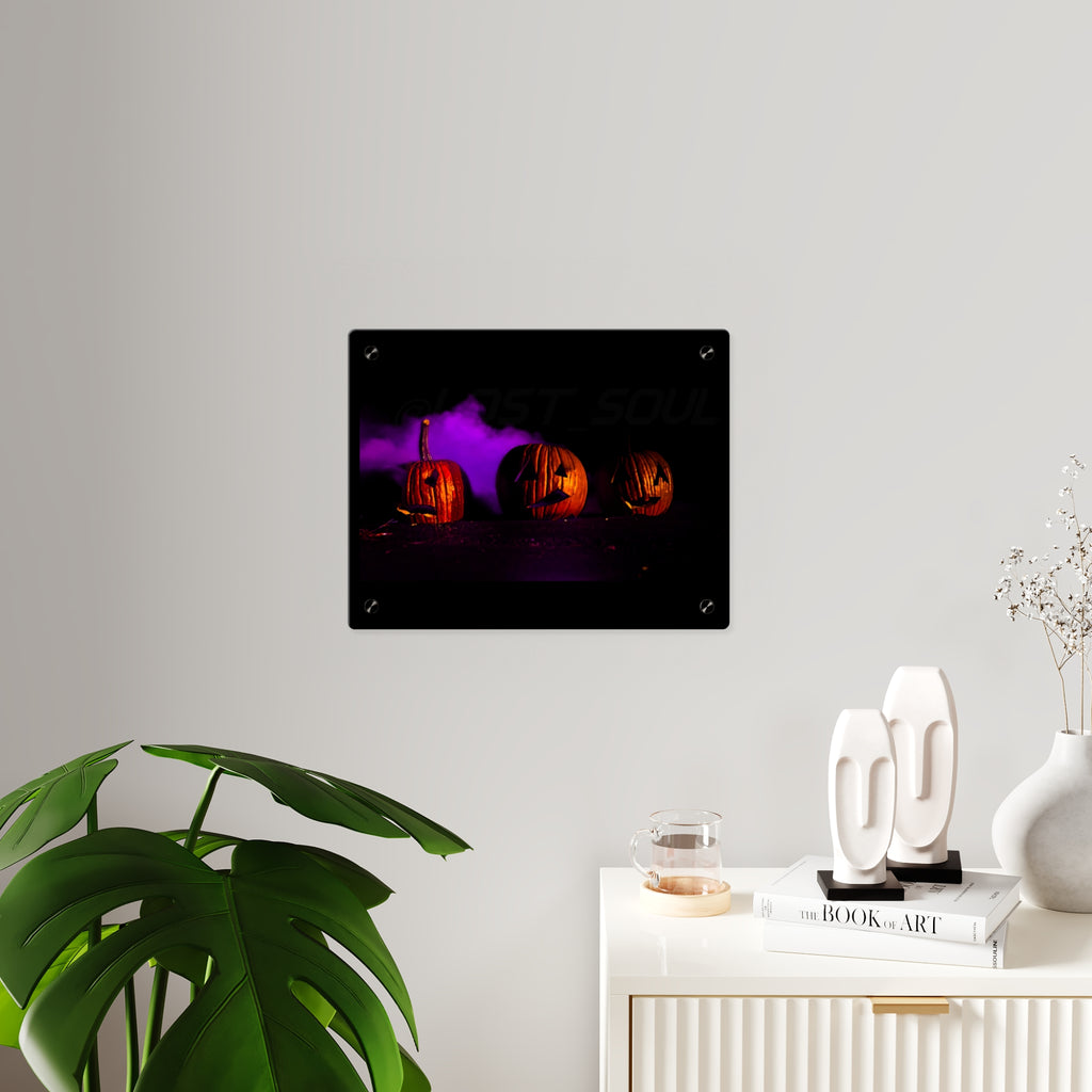 Halloween Jack-o'-Lantern Acrylic Wall Art Panel — Spooky Pumpkin Night Décor