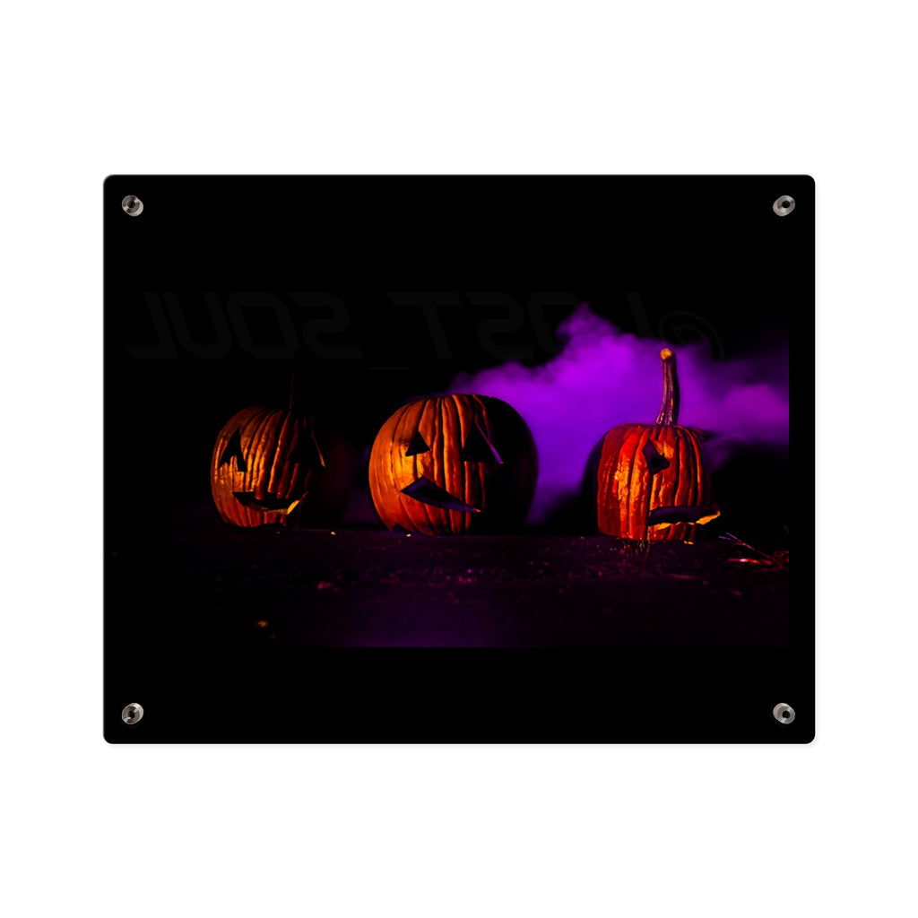 Halloween Jack-o'-Lantern Acrylic Wall Art Panel — Spooky Pumpkin Night Décor