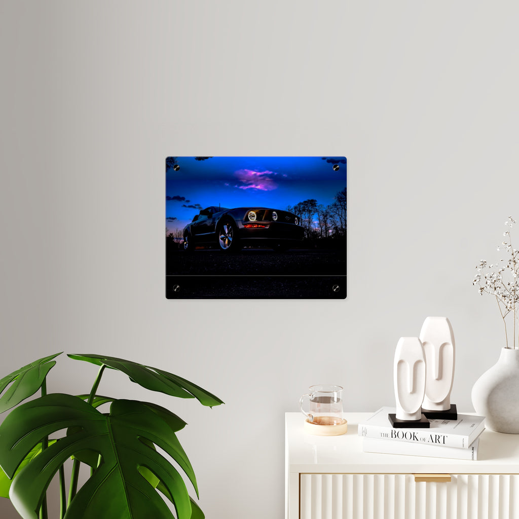 Mustang Night Acrylic Wall Art Panel — Photo