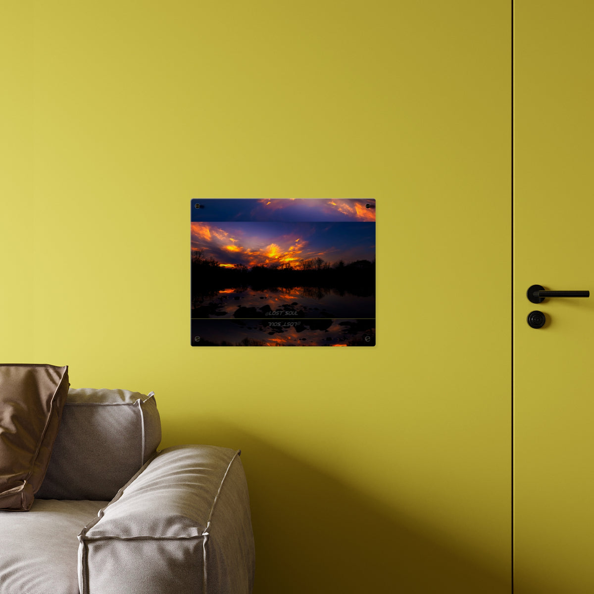 Sunset Lake Acrylic Wall Art Panel – Lost Soul Inspirational Decor