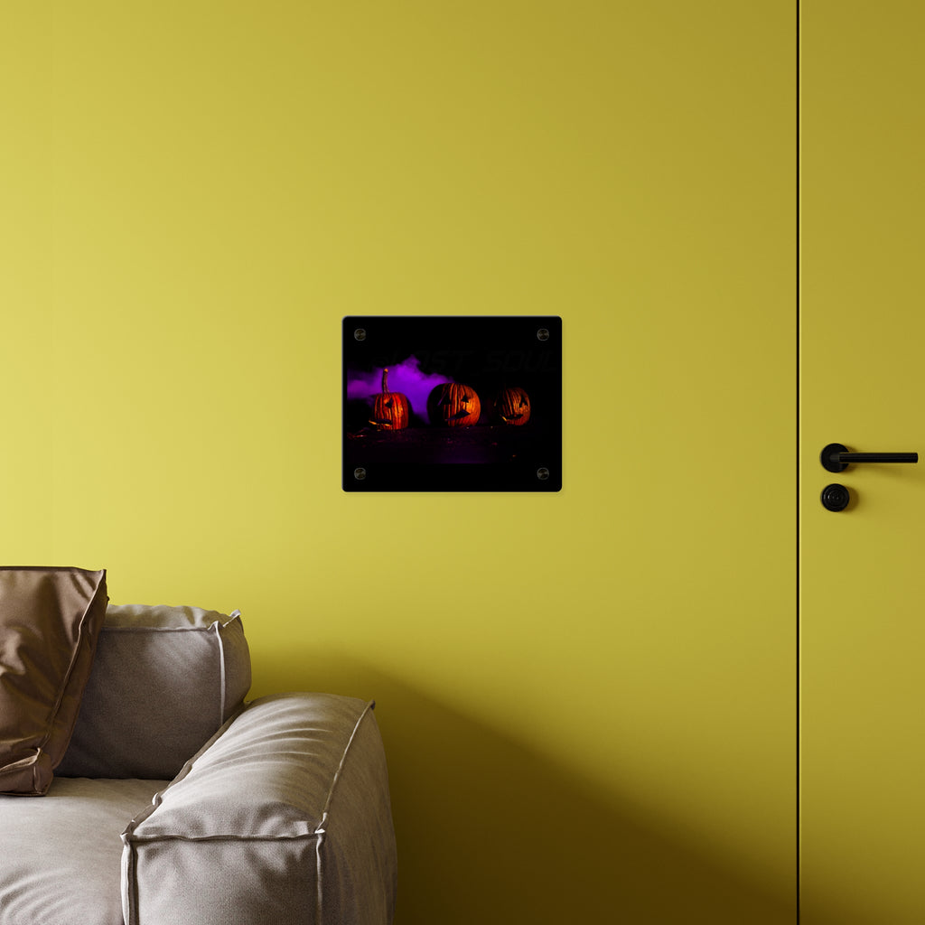 Halloween Jack-o'-Lantern Acrylic Wall Art Panel — Spooky Pumpkin Night Décor