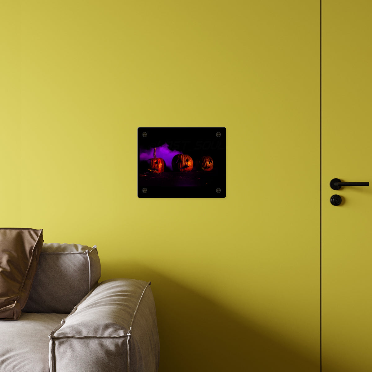 Halloween Jack-o'-Lantern Acrylic Wall Art Panel — Spooky Pumpkin Night Décor