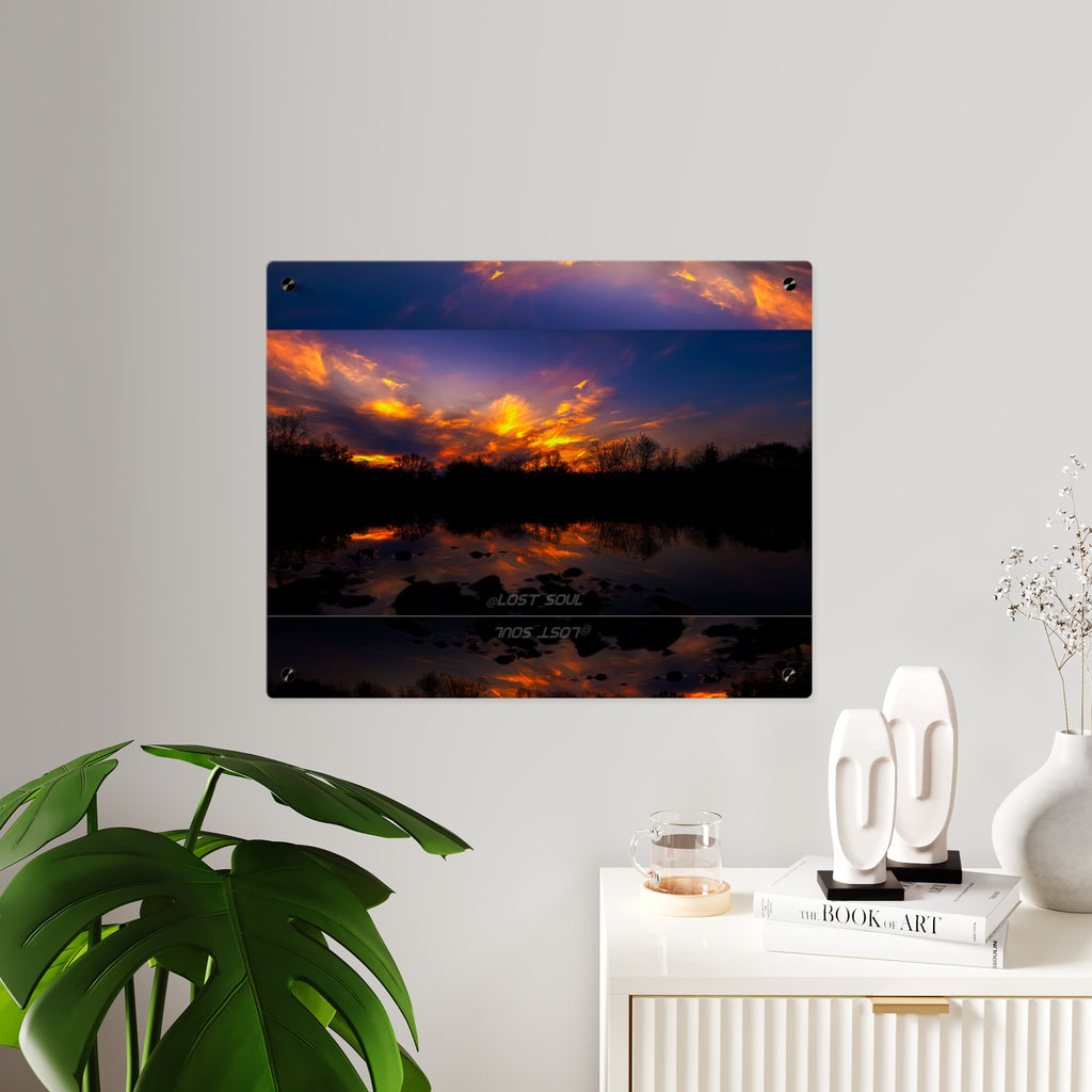Sunset Lake Acrylic Wall Art Panel – Lost Soul Inspirational Decor