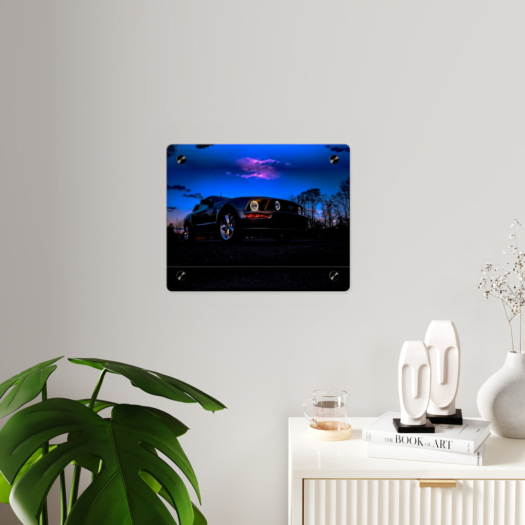 Mustang Night Acrylic Wall Art Panel — Photo