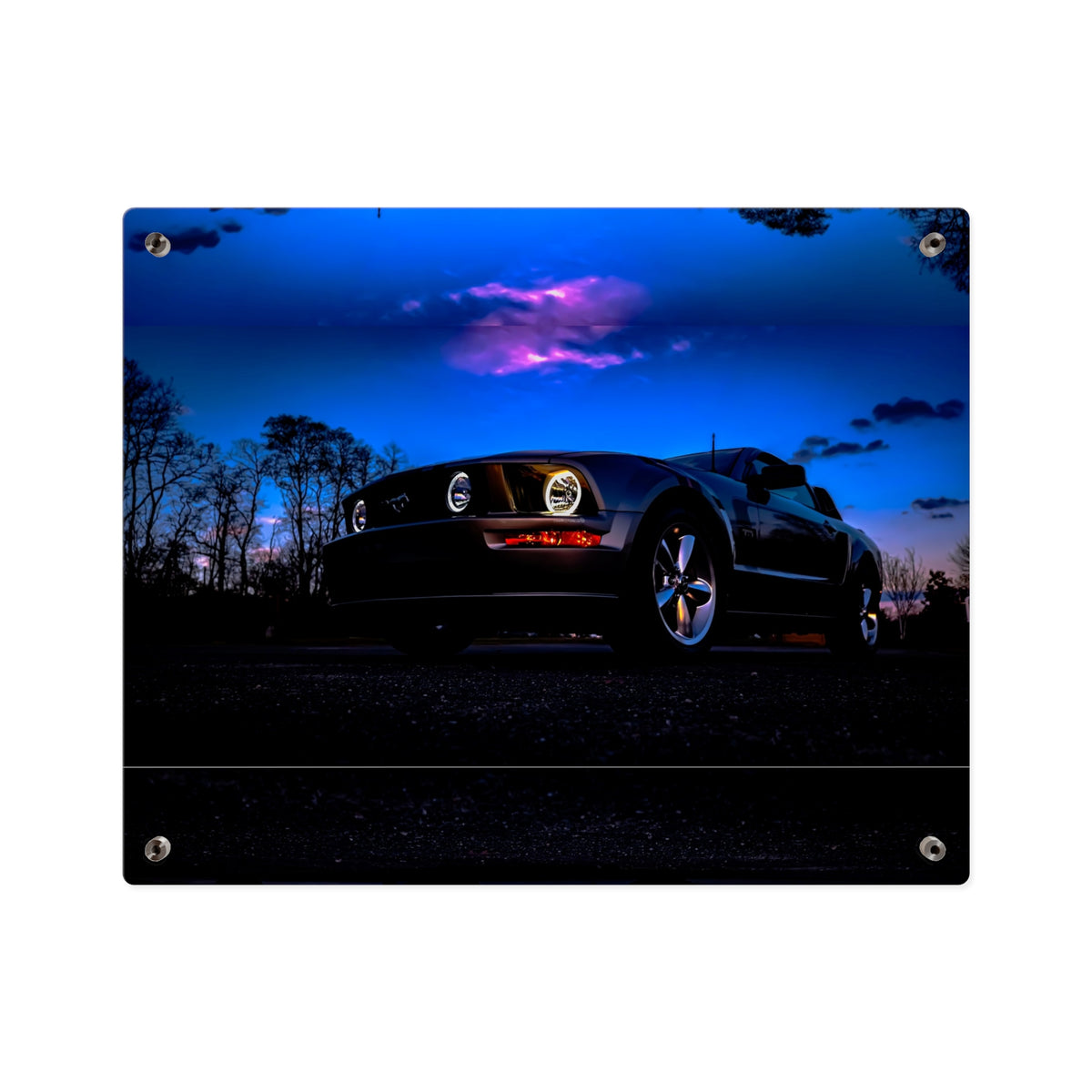 Mustang Night Acrylic Wall Art Panel — Photo
