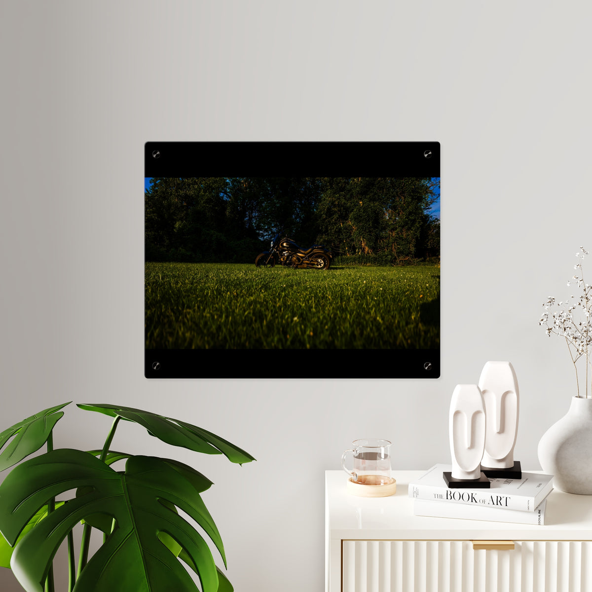Motorcycle in Nature Acrylic Wall Art Panel