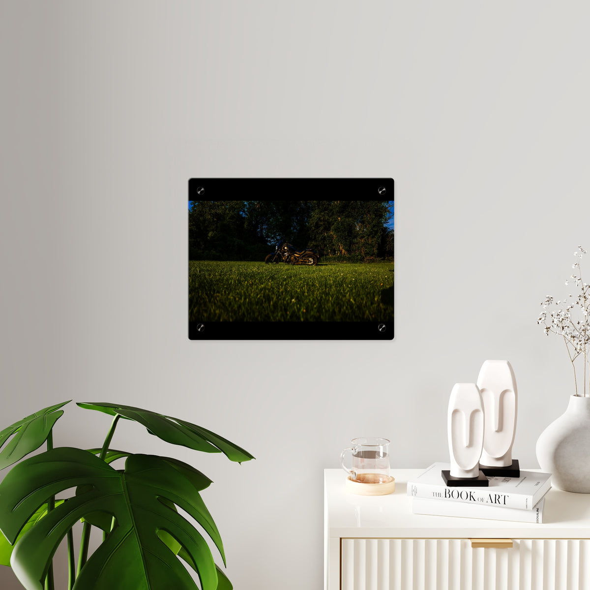 Motorcycle in Nature Acrylic Wall Art Panel