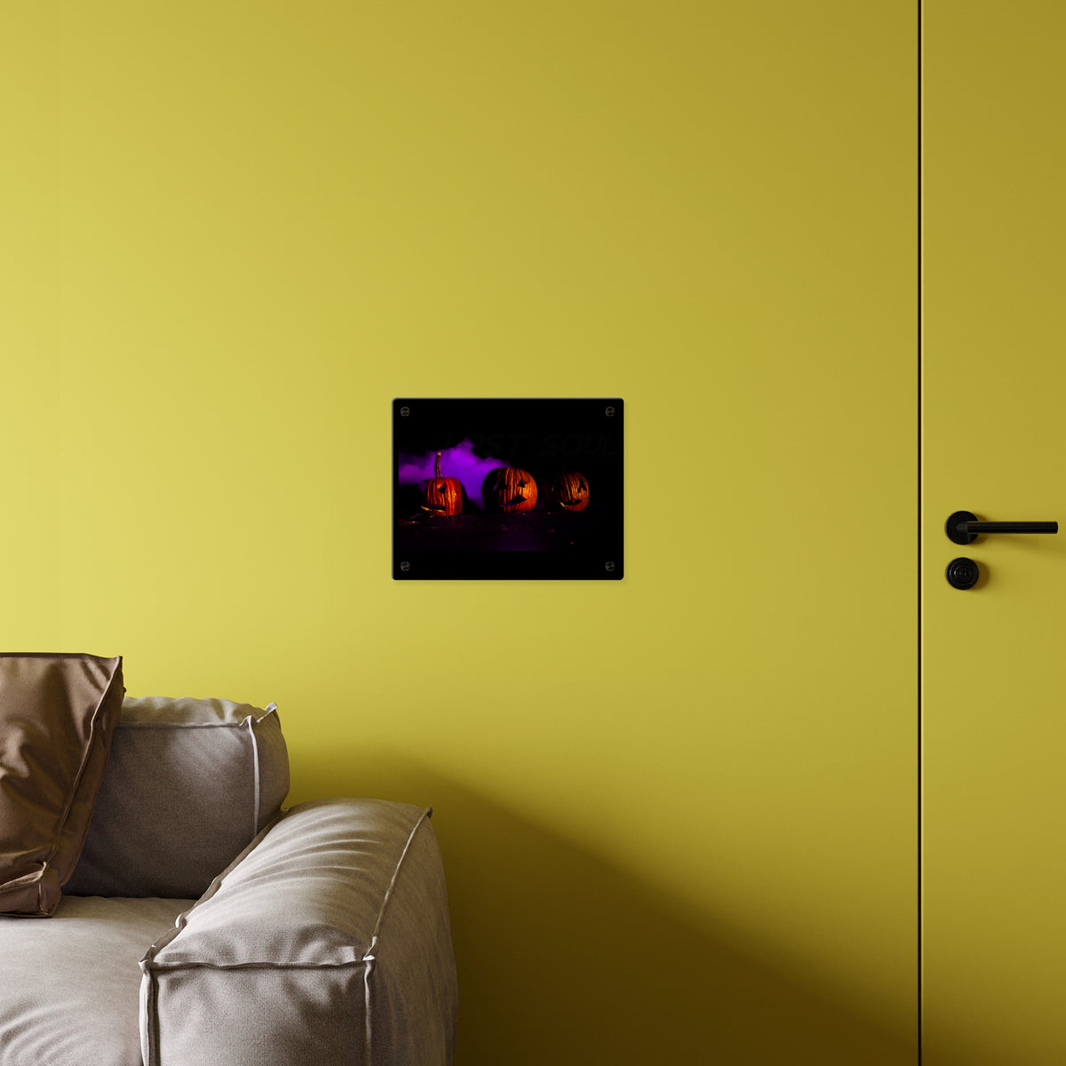 Halloween Jack-o'-Lantern Acrylic Wall Art Panel — Spooky Pumpkin Night Décor