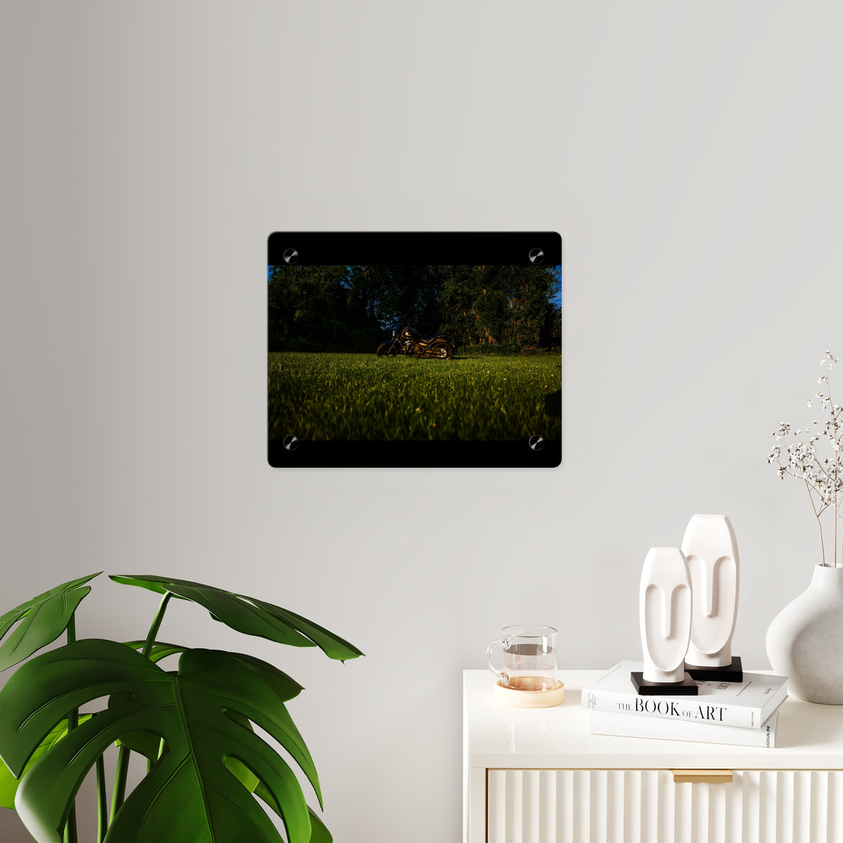 Motorcycle in Nature Acrylic Wall Art Panel